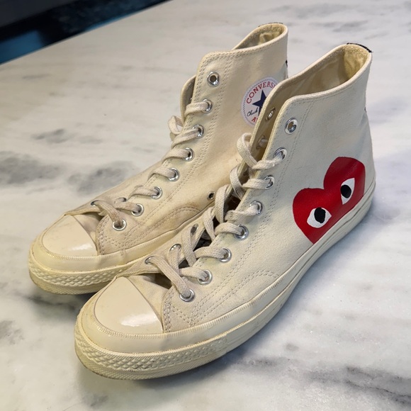 Converse x Comme des Garcons Play Chuck 70 Hi Mens 9 Sneakers 150205C - Picture 1 of 8